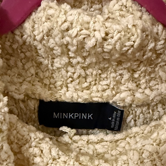 MINKPINK Textured Tan Turtleneck Sweater - Picture 3 of 3